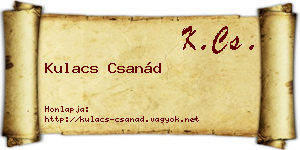 Kulacs Csanád névjegykártya
